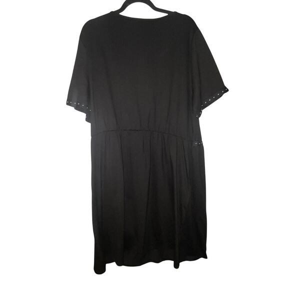 3X 22-24 Plus Size Black T shirt Dress Silver Stud BloomChic Pocket Rae NWT - Picture 5 of 8